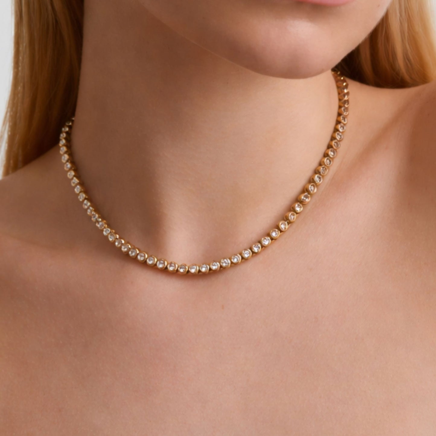 Bezel Tennis Necklace