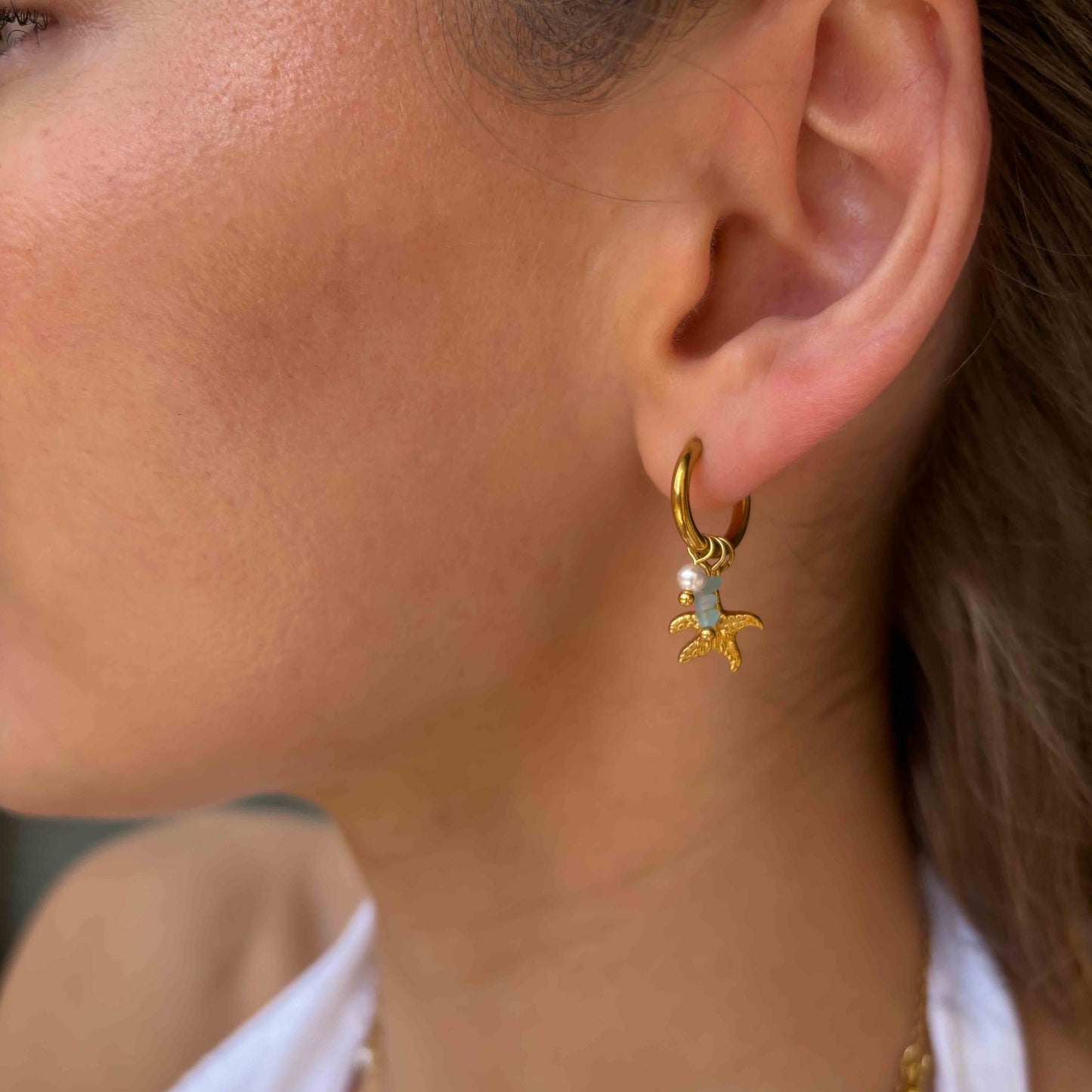Ocean Charm Hoops