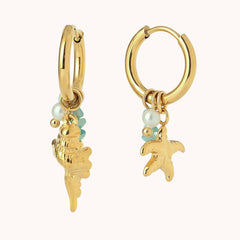 Ocean Charm Hoops
