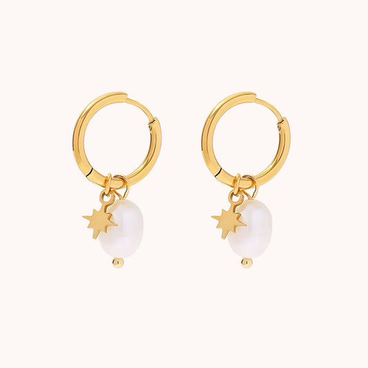 Pearl Pendant Hoops