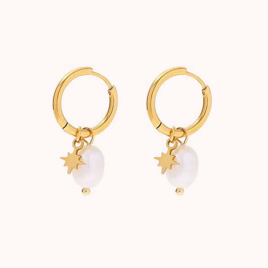 Pearl Pendant Hoops