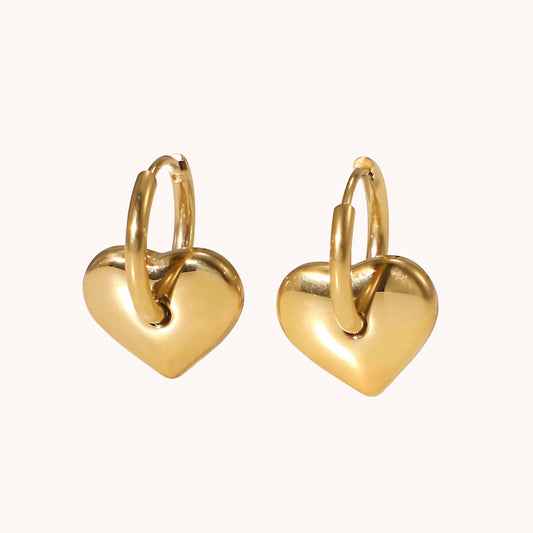 Heart Pendant Hoops