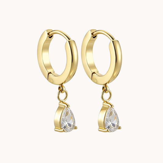Teardrop Charm Hoops